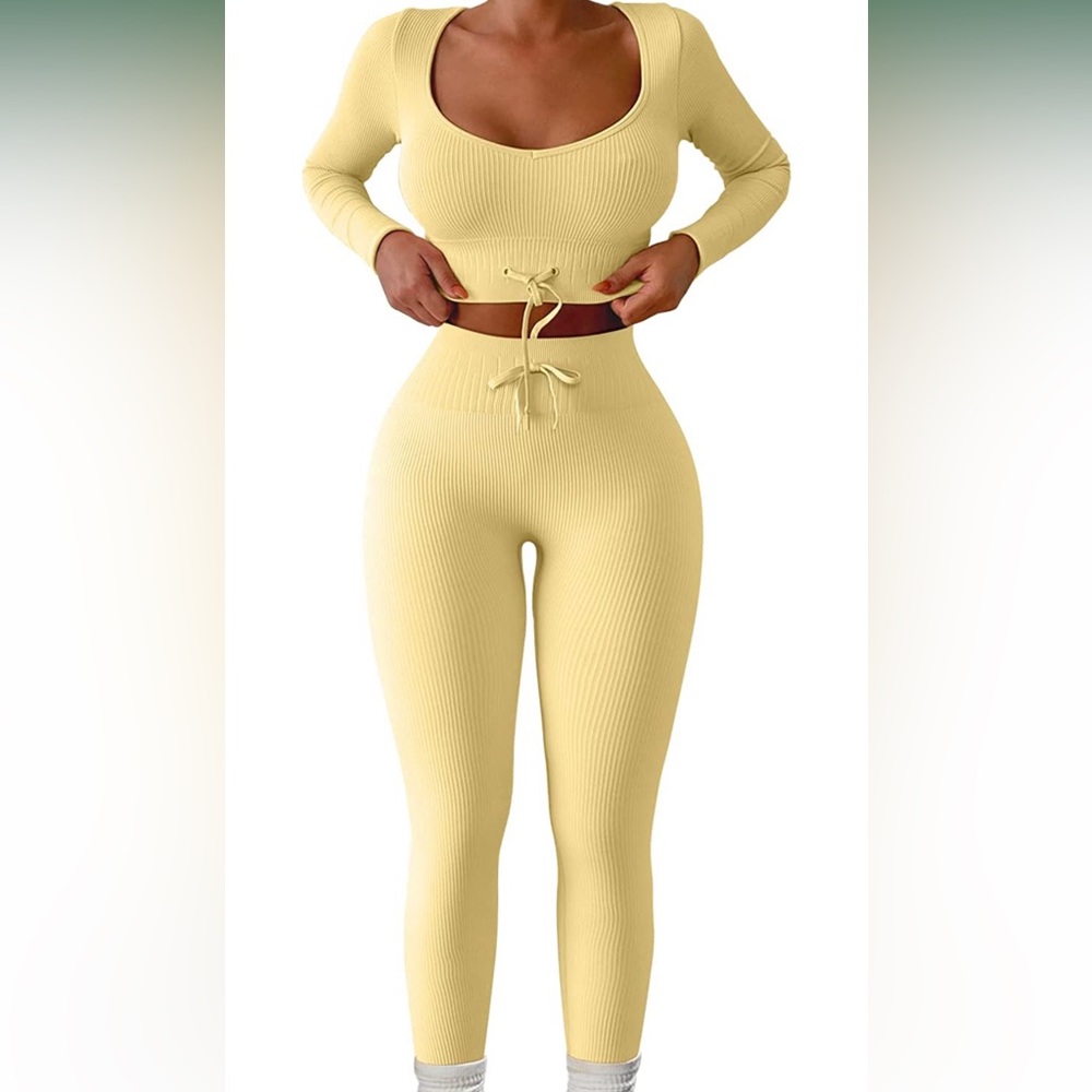 Two piece cute long sleeve/legging lounge/workout set